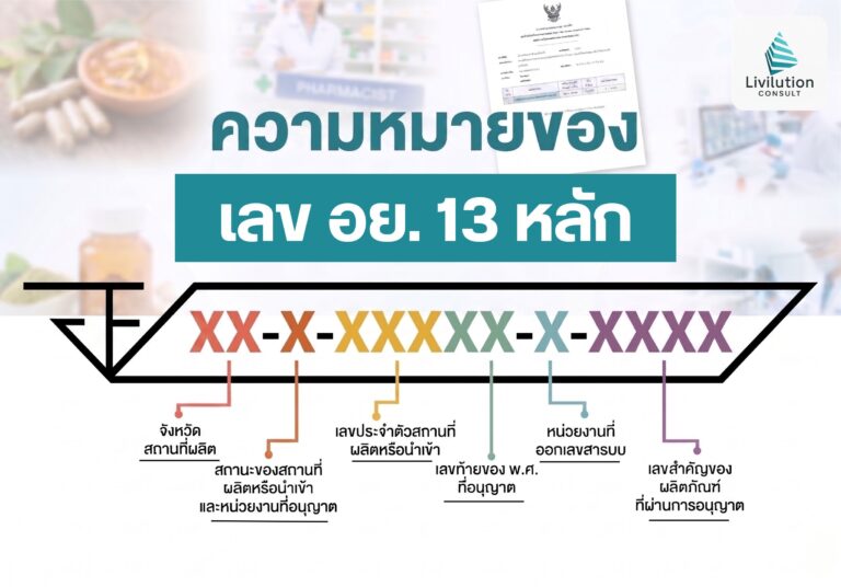 ความหมายของเลข อย. 13 หลัก